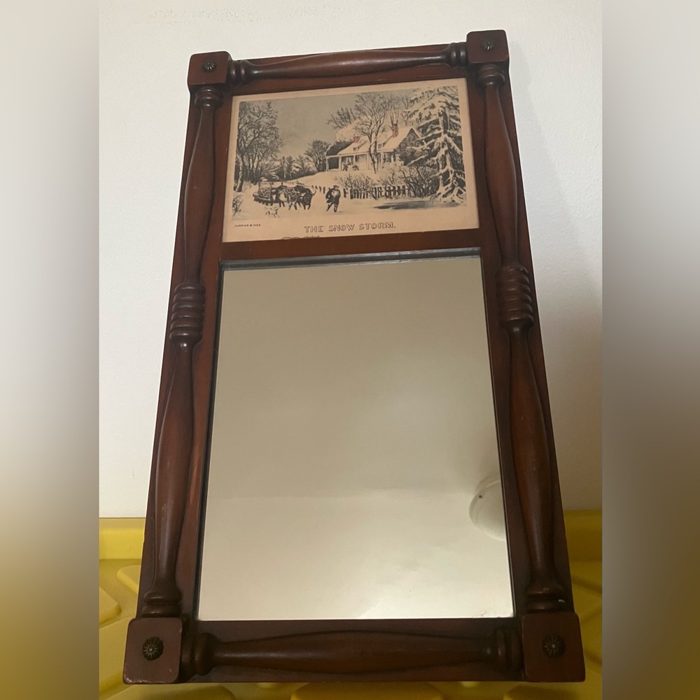 Three Mountaineers Asheville vintage pine wood frame & mirror - w/ original tag